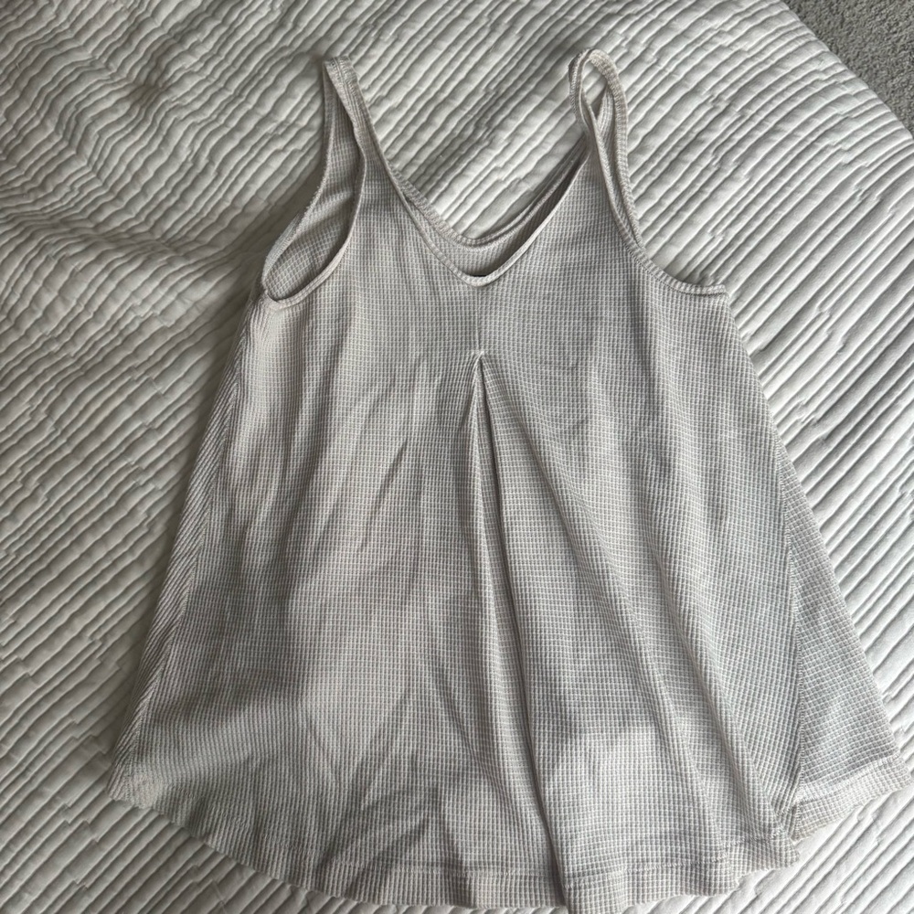 Free People Waffle Oatmeal Colored Tank - Picture 5 of 5